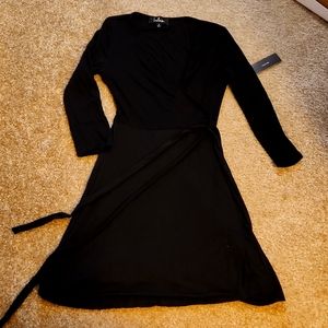 Black wrap-around dress